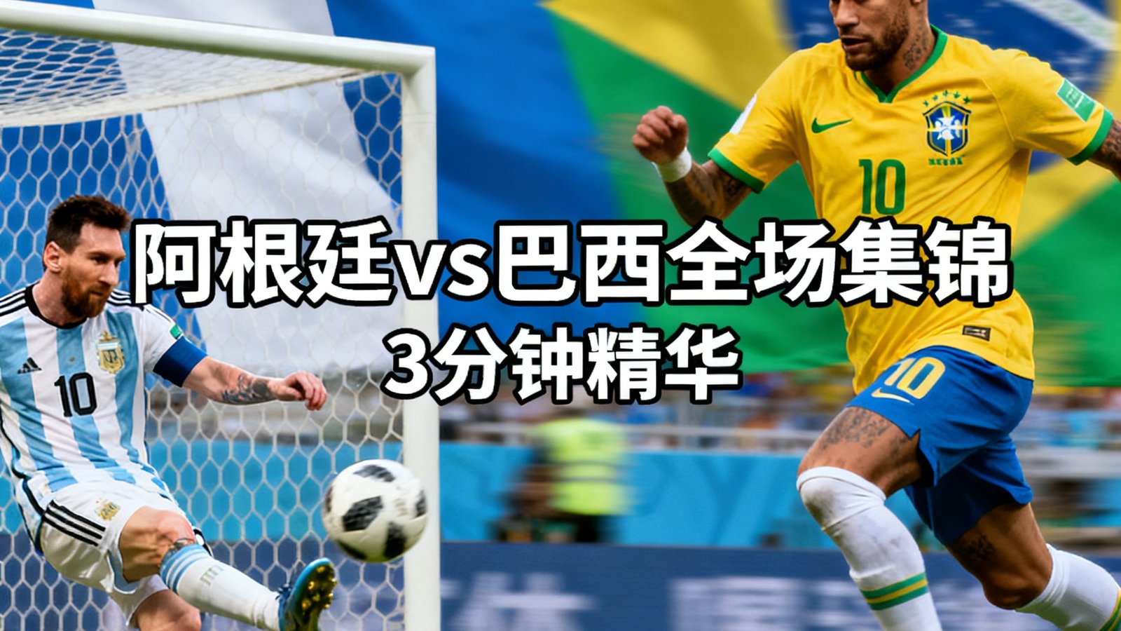 全场集锦封面阿根廷vs巴西，3分钟精华包含梅西进球、内马尔突破